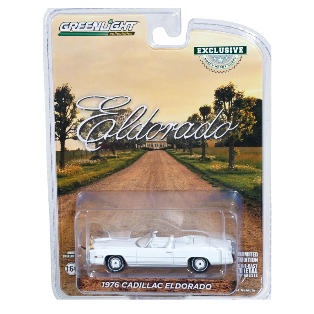cadillac blanco- 2 1976 Cadillac Eldorado Convertible White 1:64 | Hobby Exclusive Coleccionable - Imagen 2