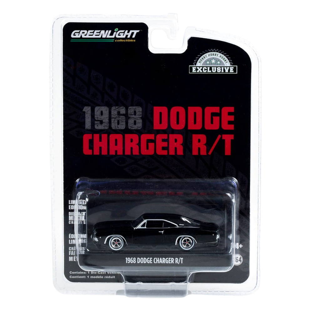 dodge1968-1 1968 Dodge Charger R/T Black 1:64 | Hobby Exclusive Coleccionable Muscle Car - Imagen 2