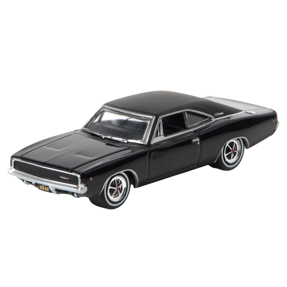 dodge1968 1968 Dodge Charger R/T Black 1:64 | Hobby Exclusive Coleccionable Muscle Car