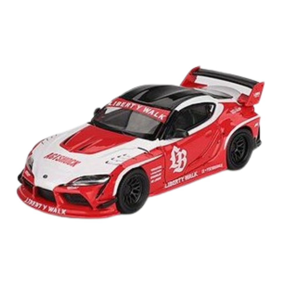 gt supra Mini GT LB★WORKS Toyota GR Supra Red White 1:64 | Coleccionable JDM Liberty Walk