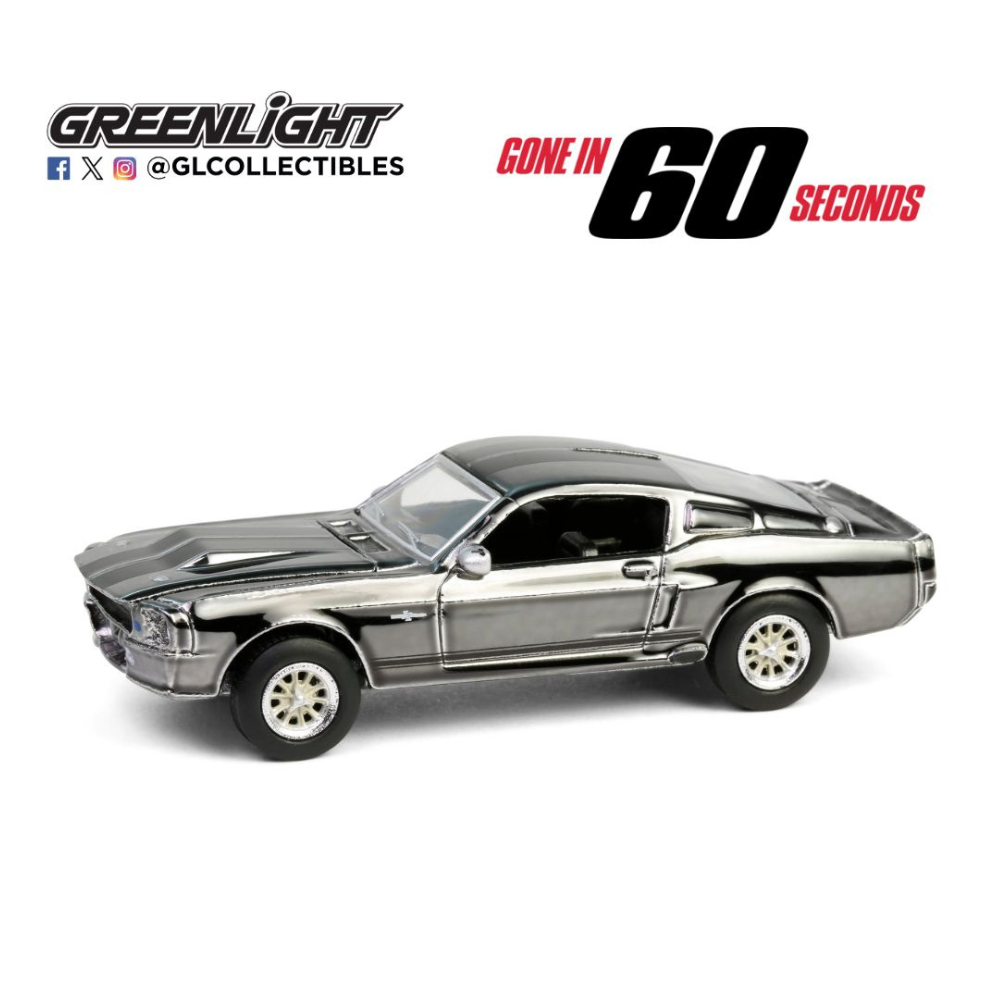 mustang 1967 (2) Ford Mustang Eleanor 1967 1:64 Silver Chrome | Gone in Sixty Seconds 2000 | Edición Exclusiva - Imagen 2