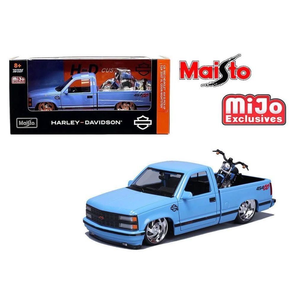 1993 chevrolet 454ss & harley nightster 1:24 maisto 1993 chevrolet 454ss & harley nightster 1:24 maisto