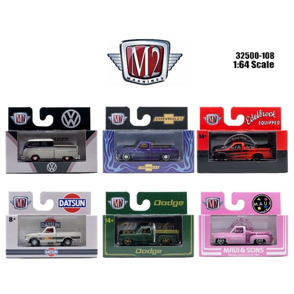 m2 machines 1:64 auto thentics release 108 assortment – set de 6 piezas m2 machines 1:64 auto thentics release 108 assortment – set de 6 piezas