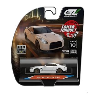greenlight 1:64 2007 nissan gt r tokyo torque series 10 pearl white